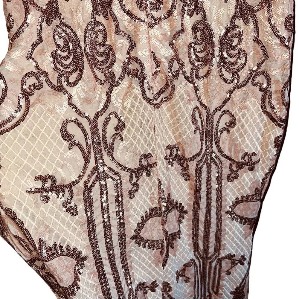 Betsy & Adam formal dress with a A-line Silhouette new with tags 14 Rose Gold - Picture 3 of 10